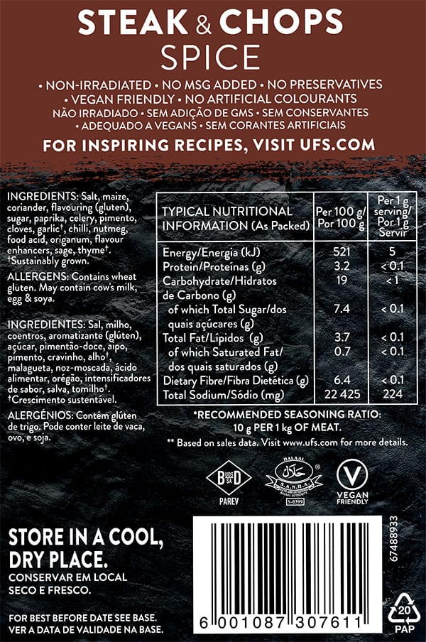 ROBERTSONS STEAK & CHOPS SPICE TUB 1KG - Image 3
