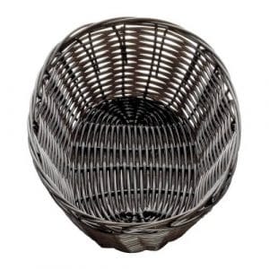 BREAD BASKET WOVEN PLATIC DARK OVAL - 230MM X 167MM