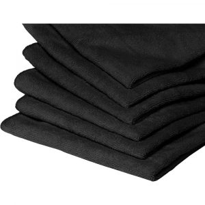 MICROFIBRE CLOTHS BLACK 5'S